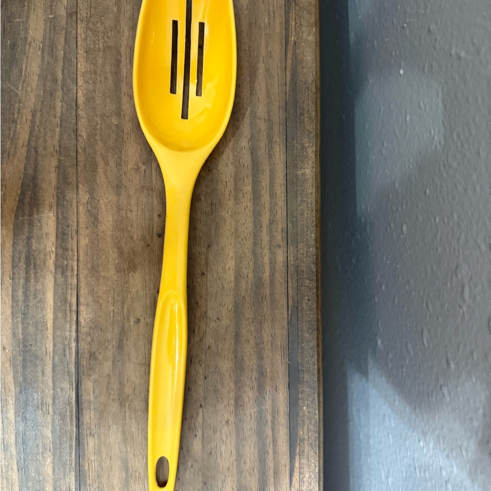 Vintage Foley Slotted Spoon Yellow Nylon Plastic Kitchen Serving Utensil great